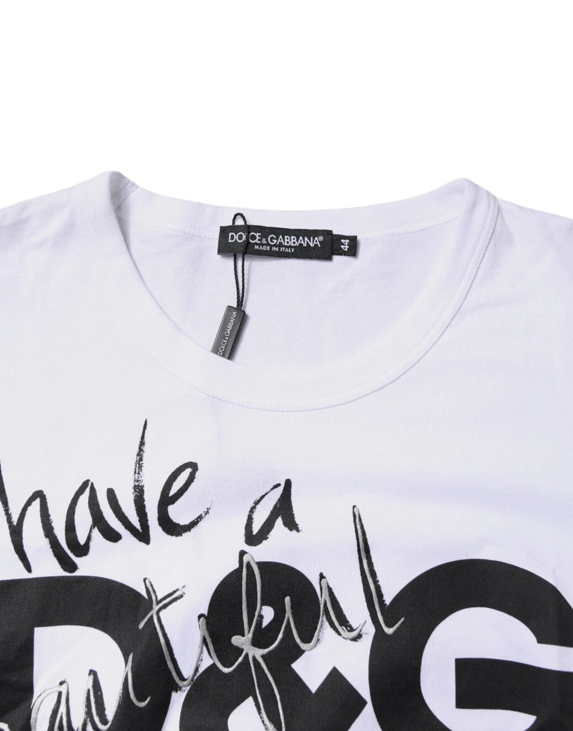 White Graphic Print Cotton Crew Neck T-shirt