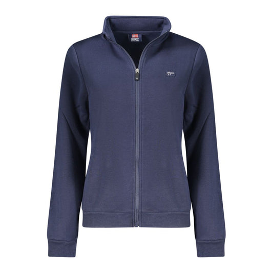 Blue Cotton Women Sweatshirt