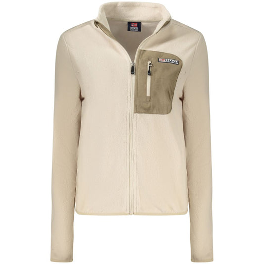 Beige Polyester Women Sweatshirt