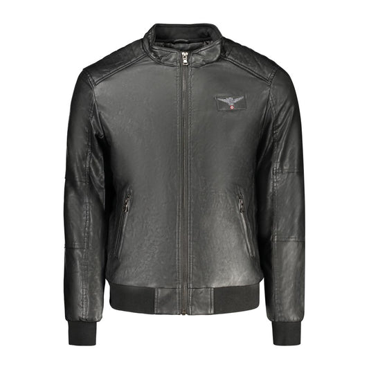 Black Polyester Jackets & Coat