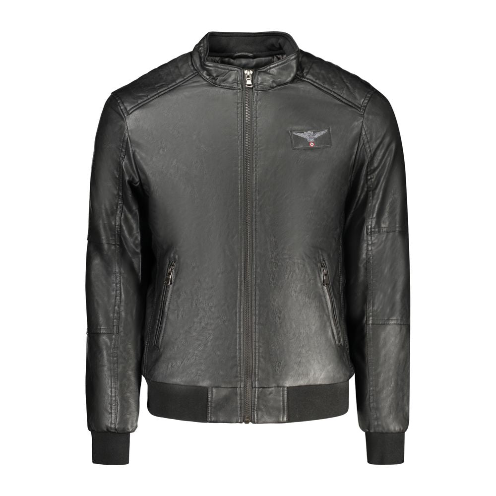 Black Polyester Jackets & Coat