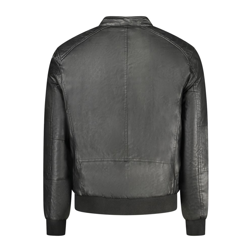 Black Polyester Jackets & Coat