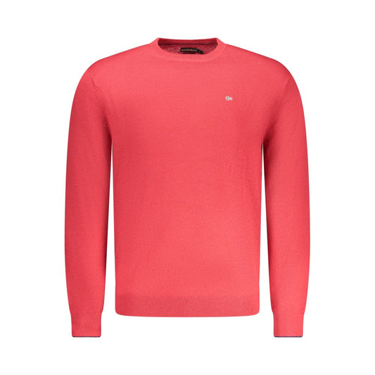 Red Merino Wool Men Sweater