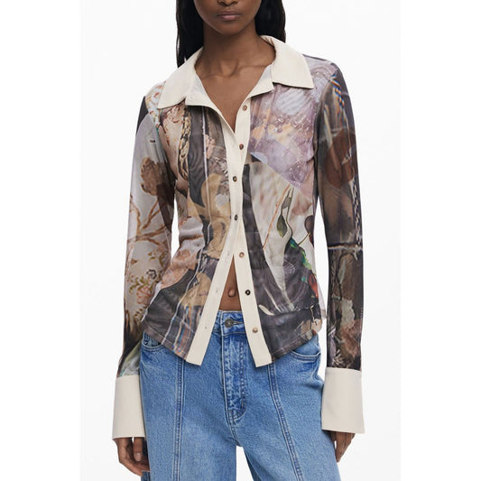 Beige Polyester Shirt
