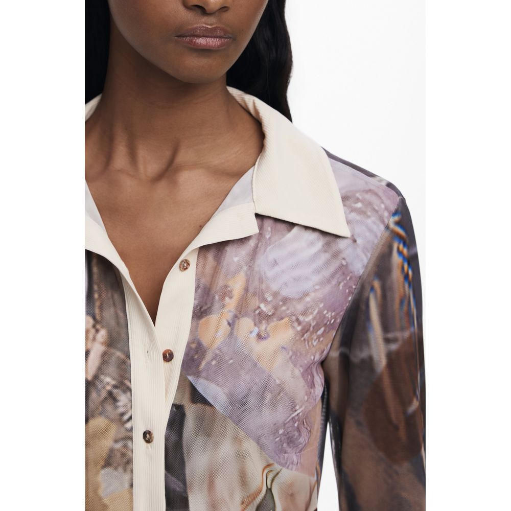 Beige Polyester Shirt
