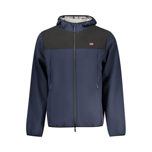 Blue Polyester Men Jacket