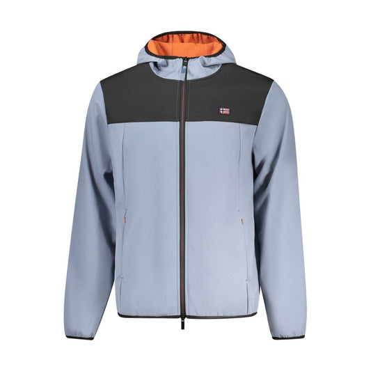 Blue Polyester Men Jacket