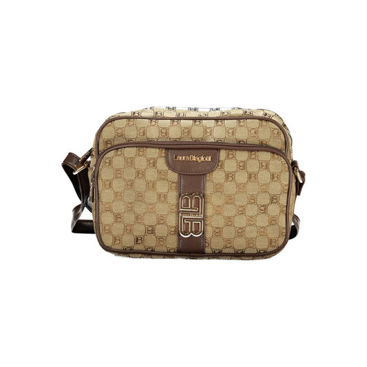 Beige Polyester Women Handbag