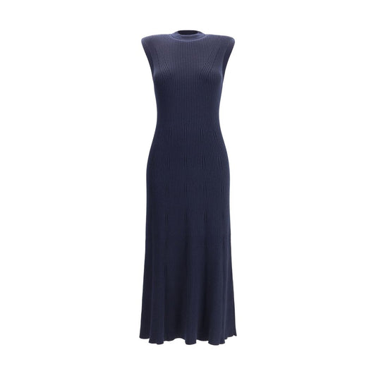 Ribbed Cashmere Silk Sleeveless Long Dress