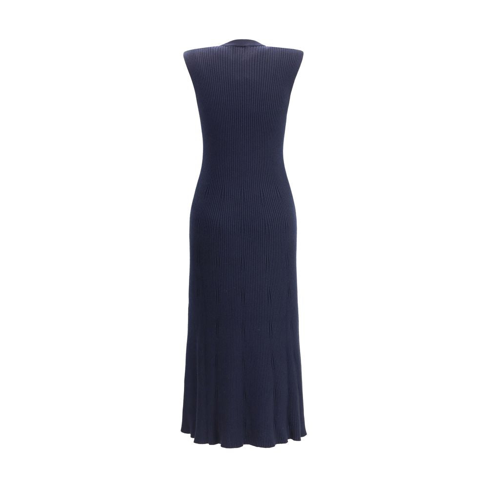 Ribbed Cashmere Silk Sleeveless Long Dress