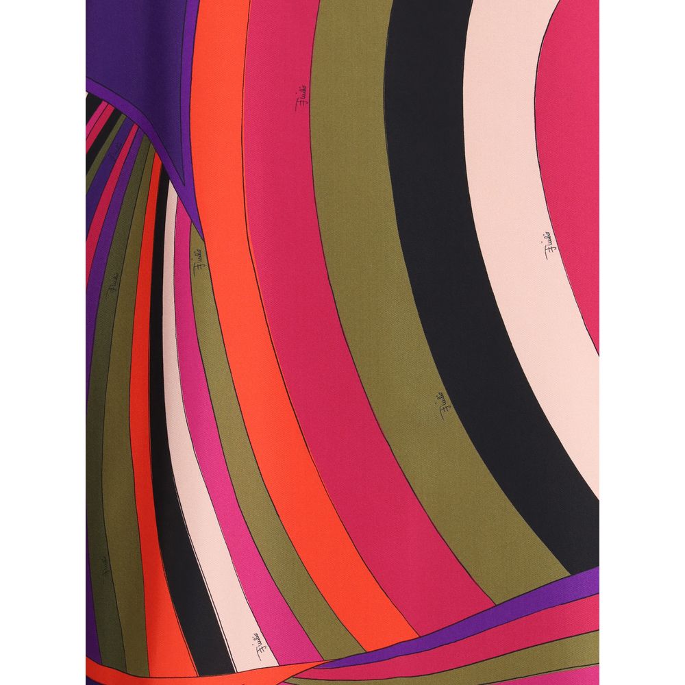 Short Caftan in silk with Marmo print