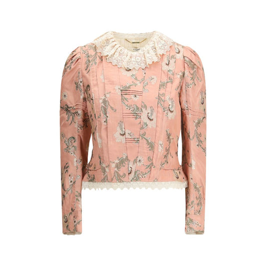 Fitted Jacket in jacquard taffeta and lace