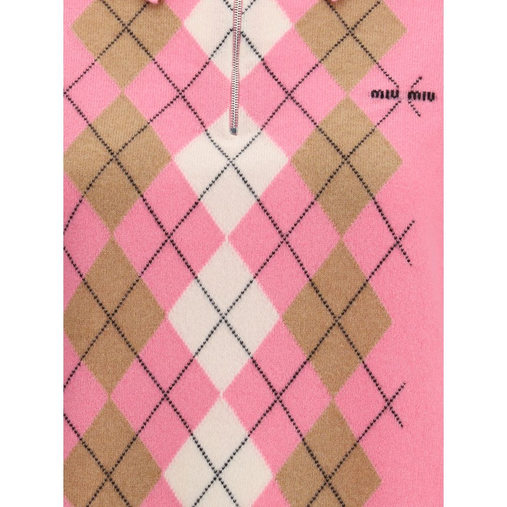Cashmere zip Polo