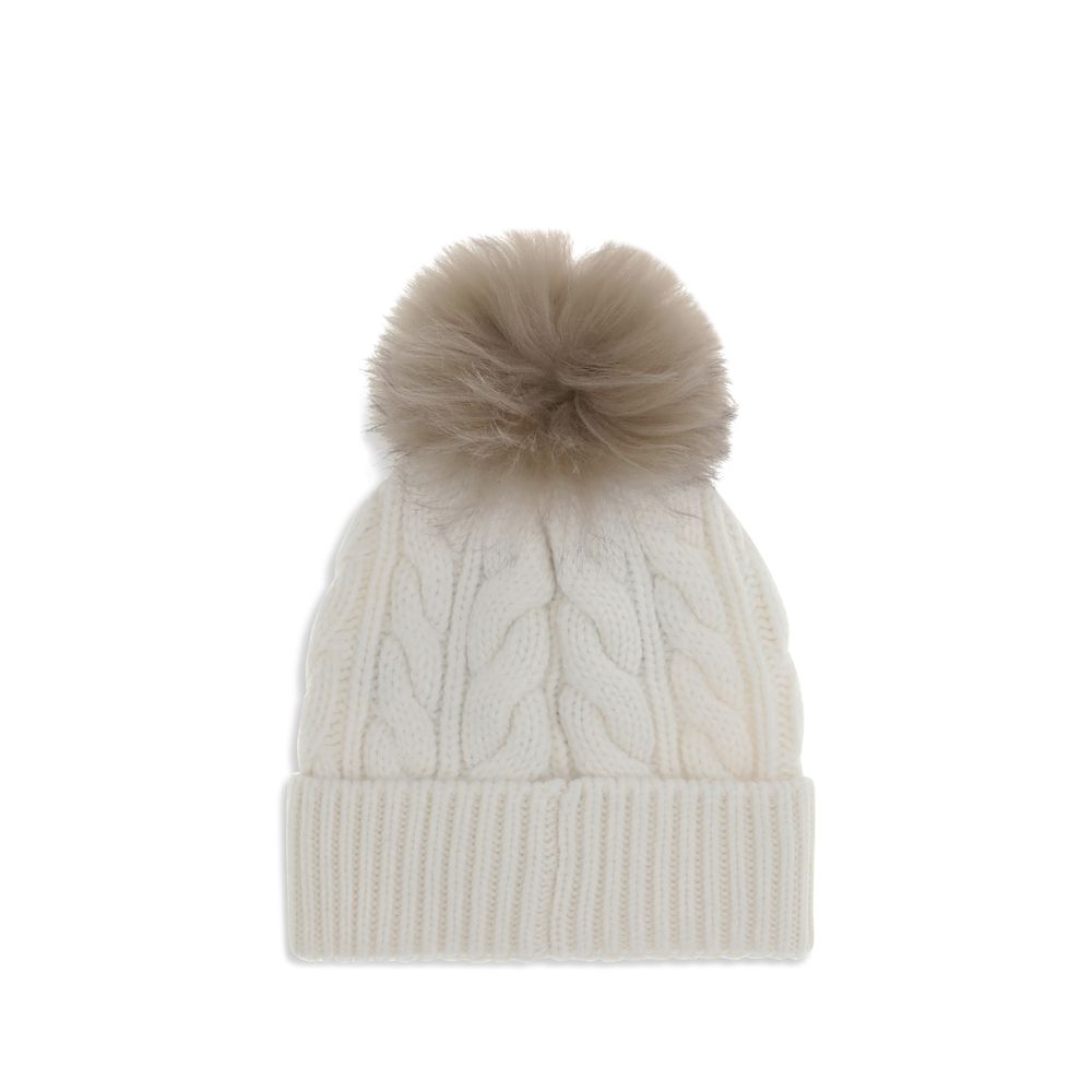 White Fleece Wool Beanie