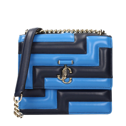 Blue Leather Shoulder Bag