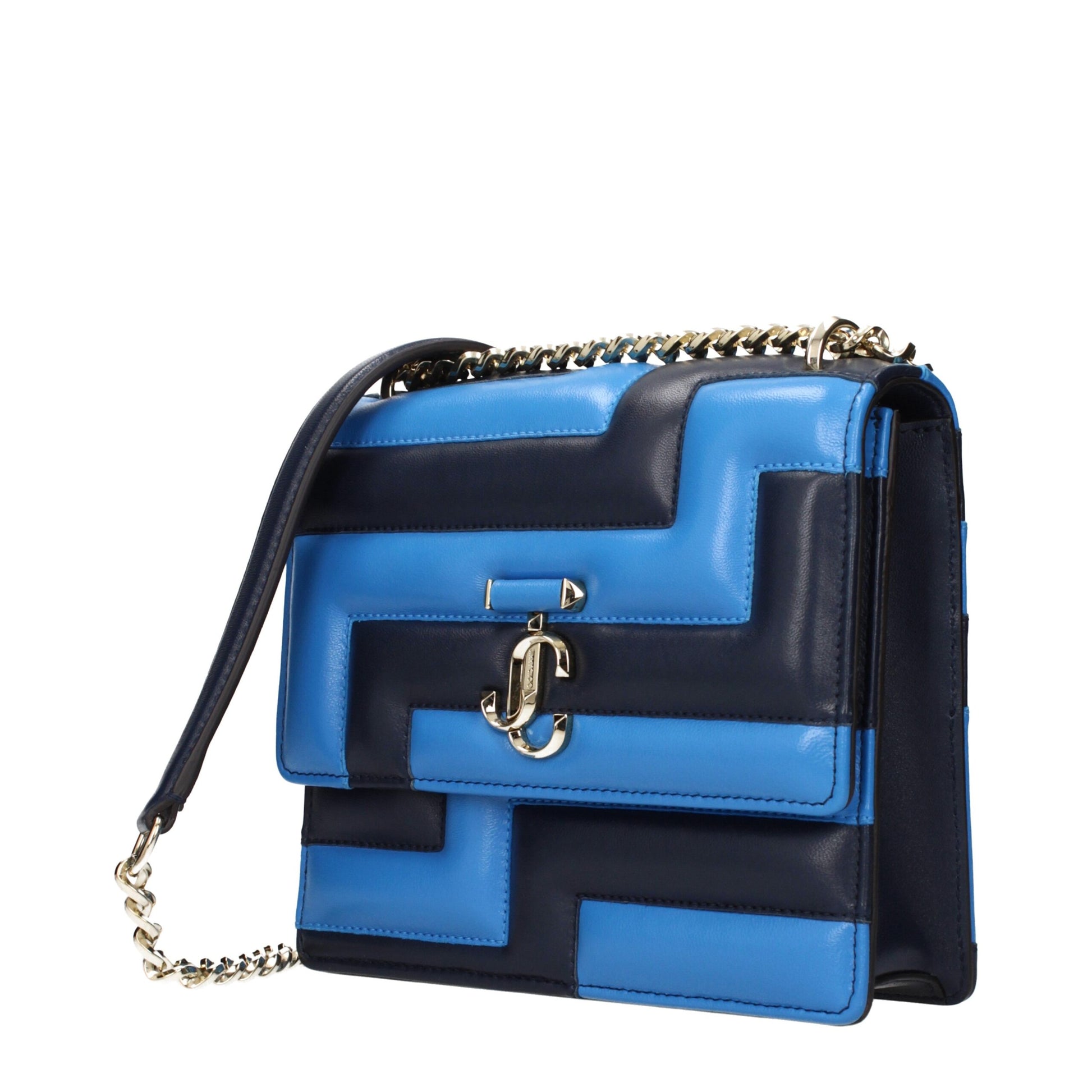 Blue Leather Shoulder Bag