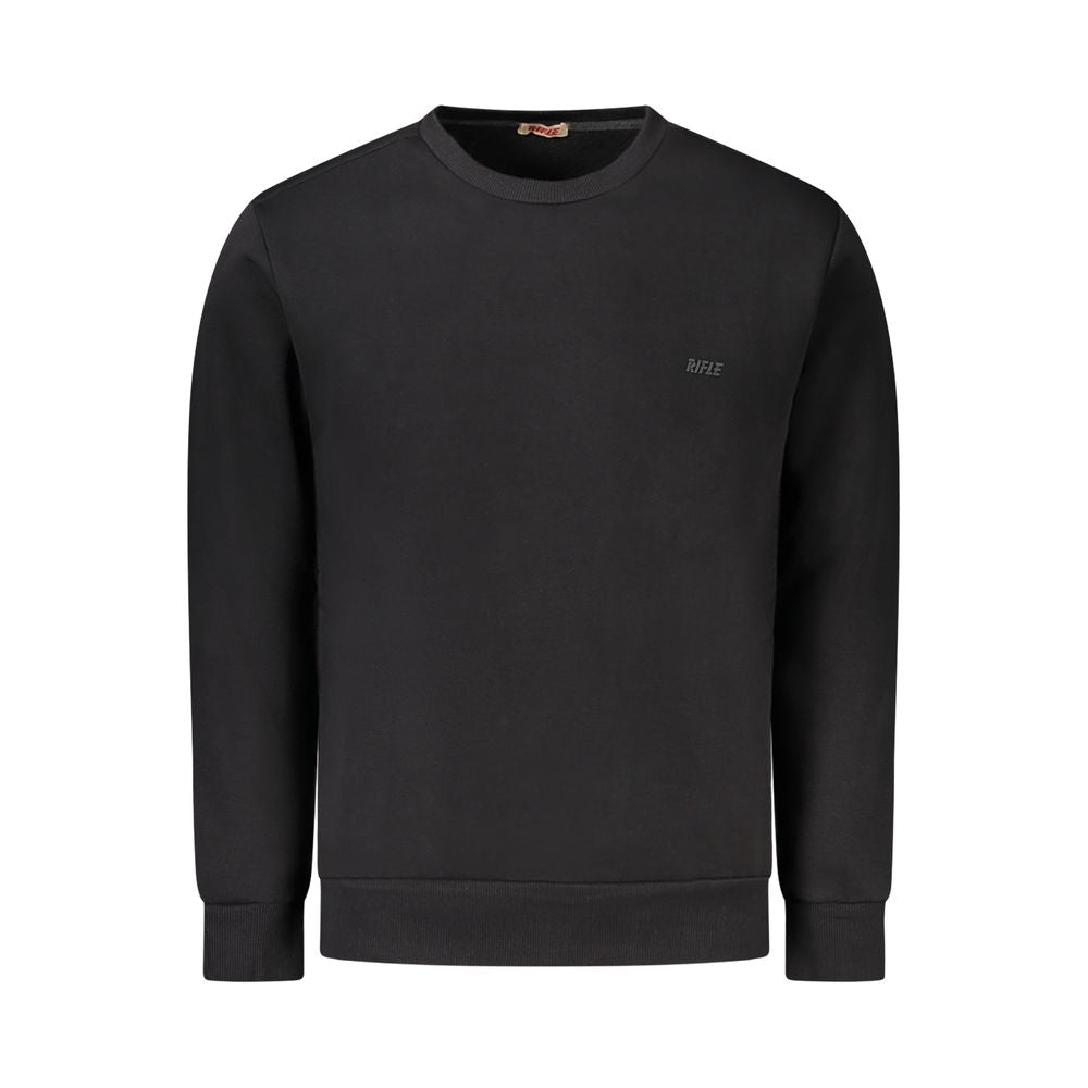 Black Cotton Men Sweatshirt