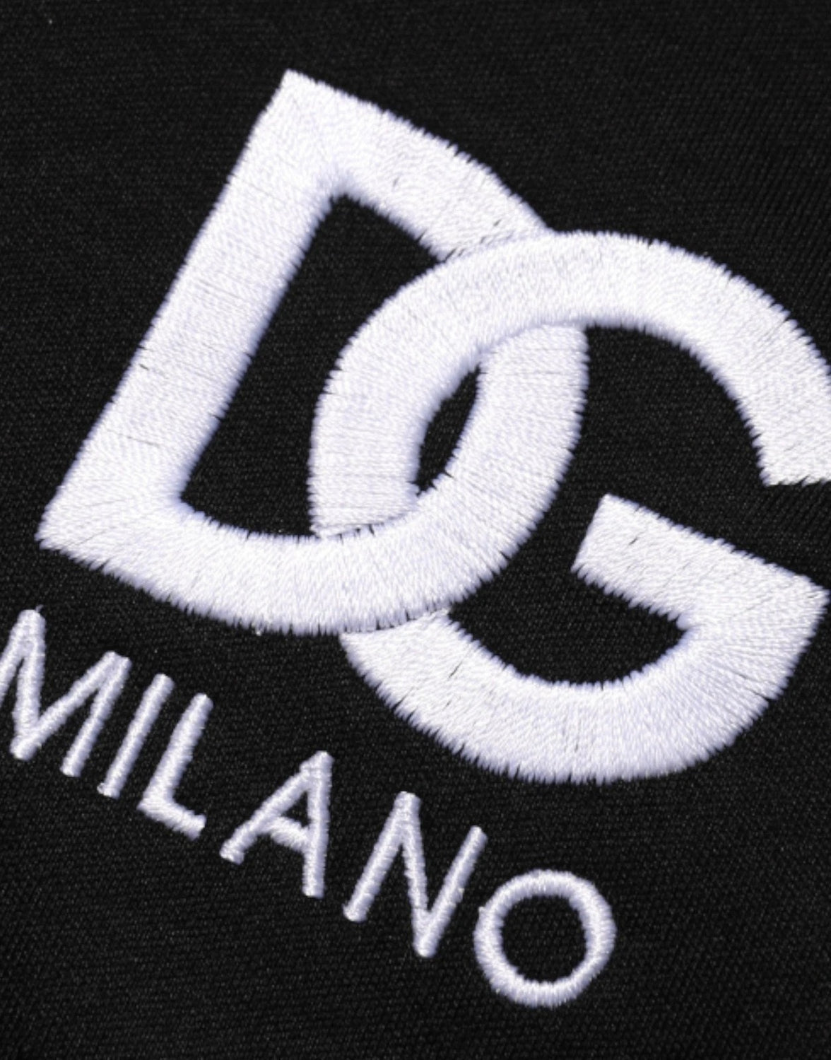Black Cotton DG Logo Embroidery Top  T-shirt