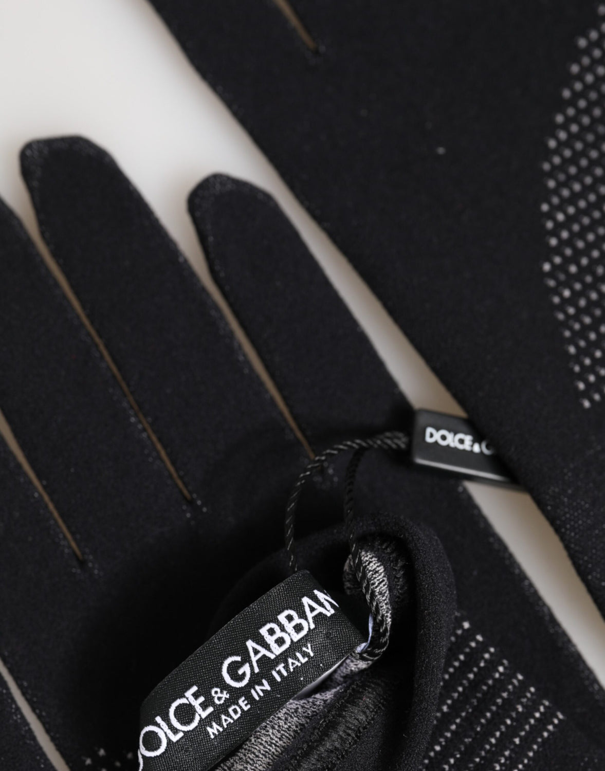 Black DG Logo Cotton Hands Mitten Men Gloves