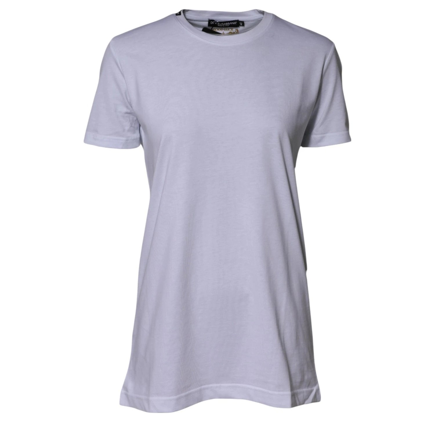 White Cotton Goodluck 2023 Crew Neck T-shirt