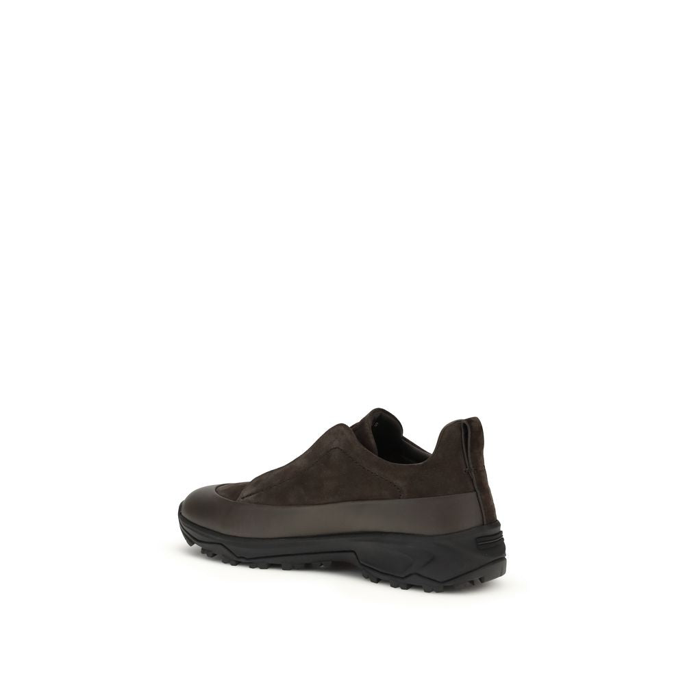 Black Calf Leather Bos Taurus Athletic Sneakers