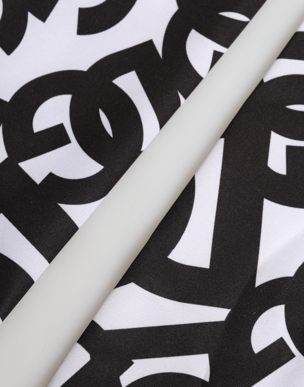 Black White DG Logo Elbow Length Mitten Gloves