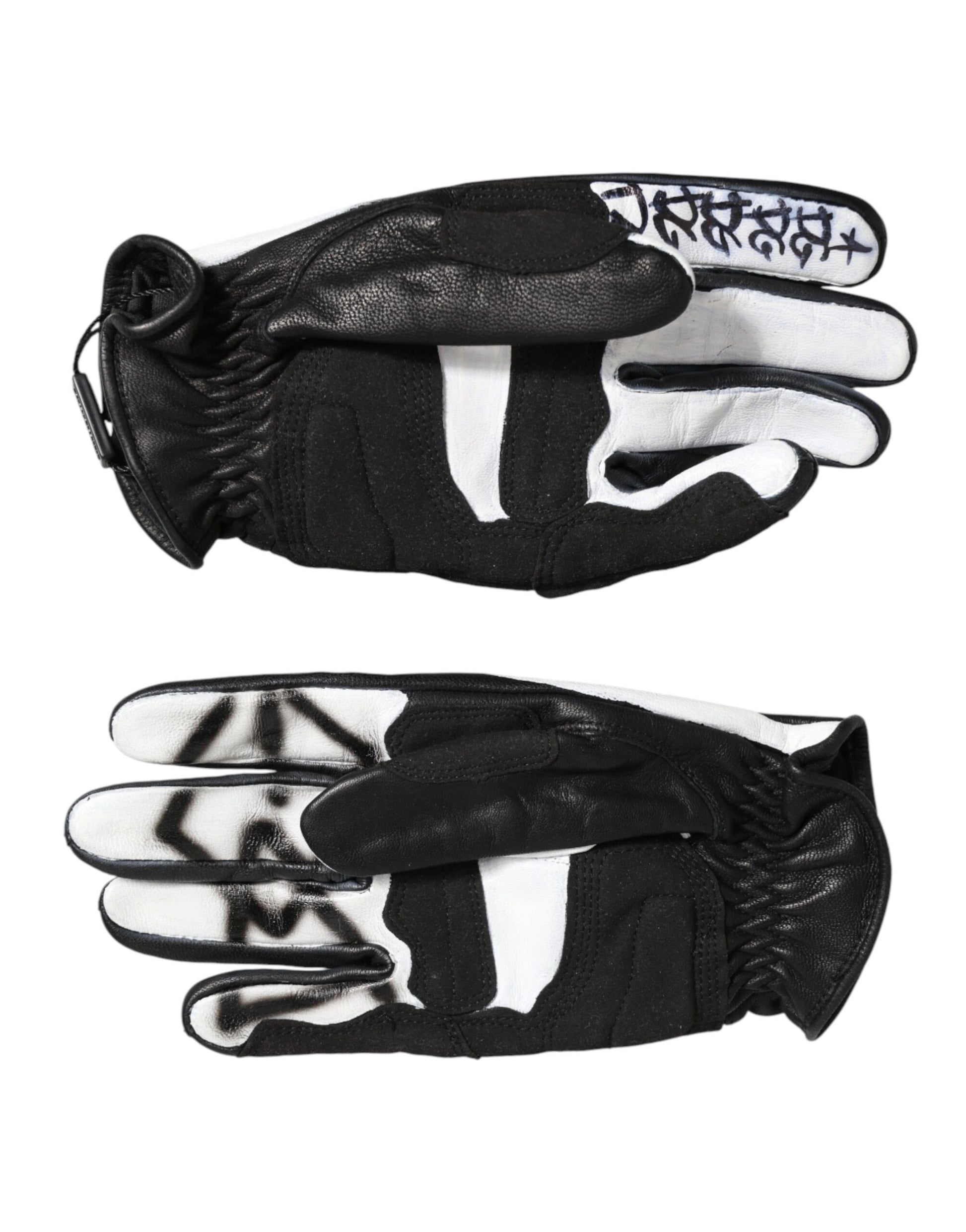Gloves Black White Crystal Wrist Length Mitten  Gloves