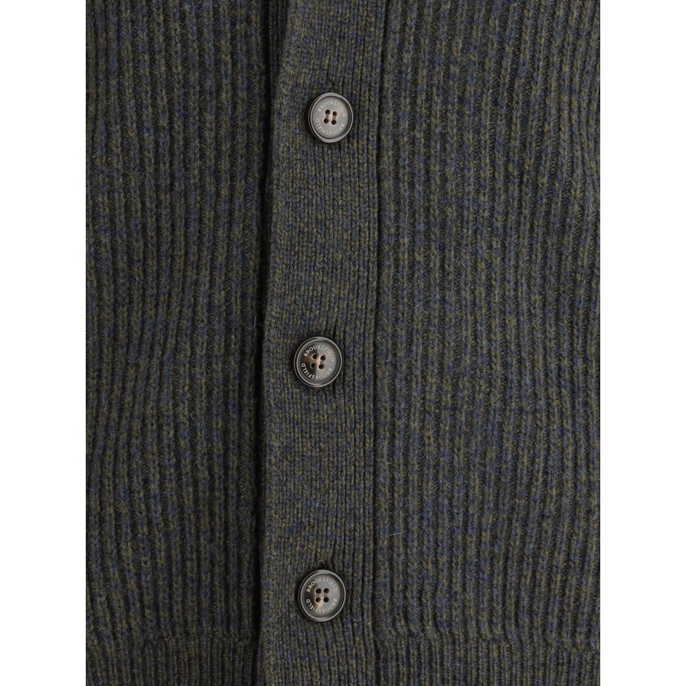 Bicolor Fleece Wool Cardigan