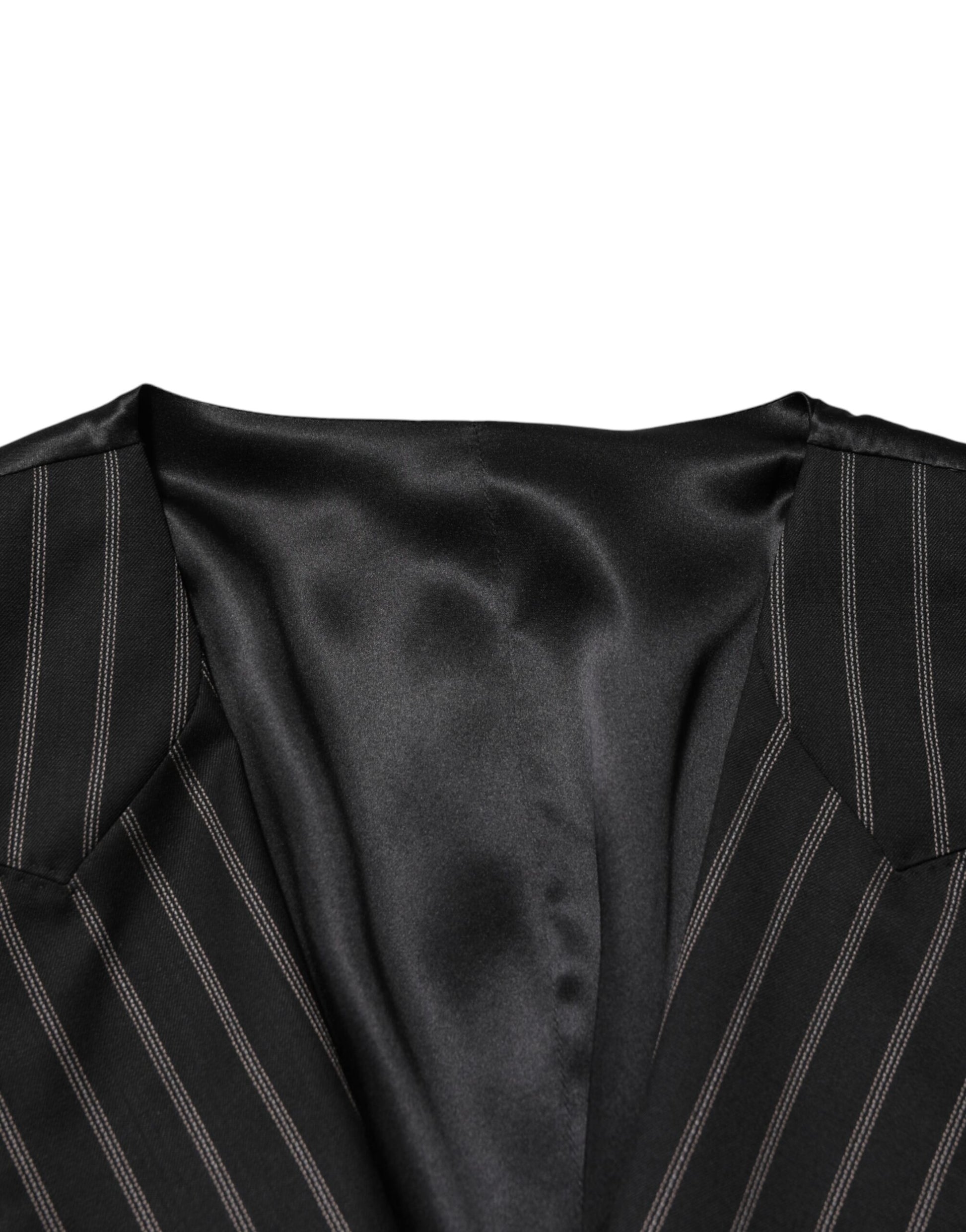Black Stripes Wool Dress Men Waistcoat Vest