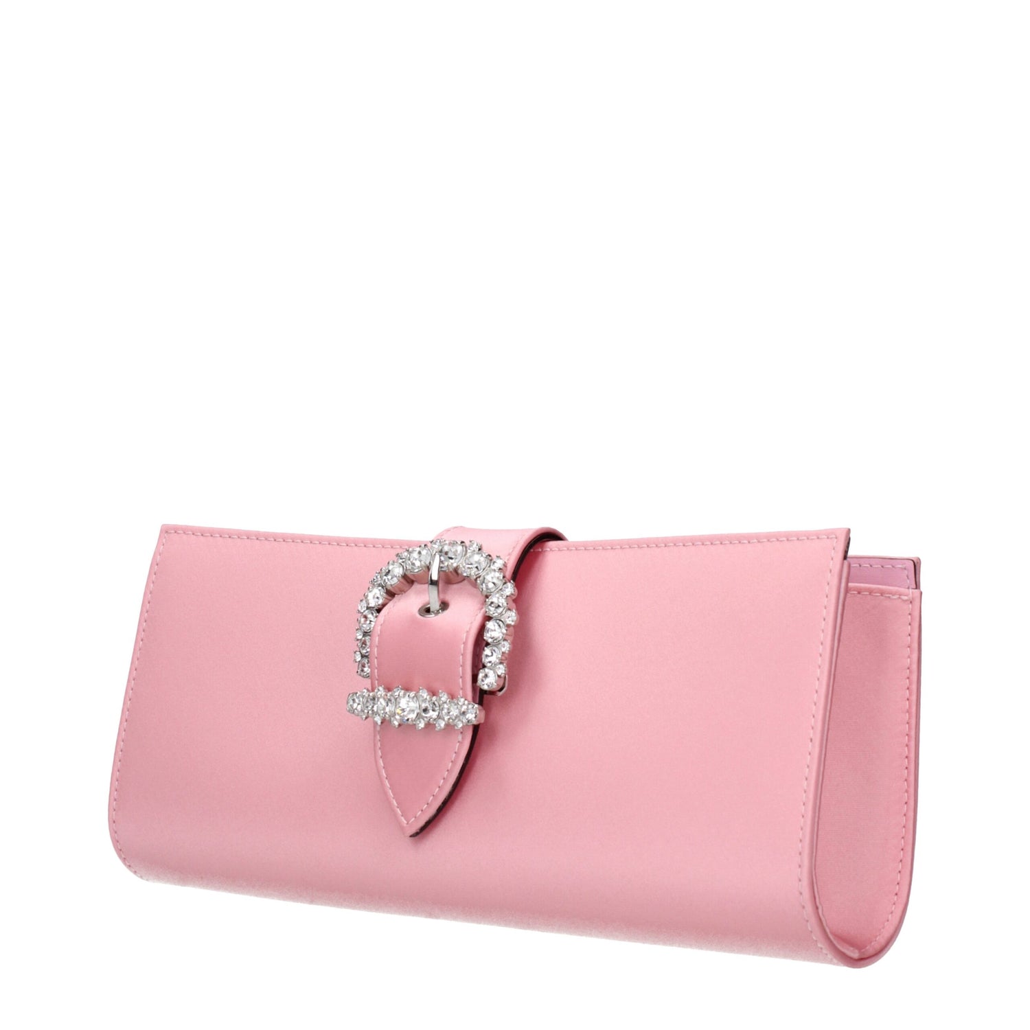 Pink Satin Clutch Bag