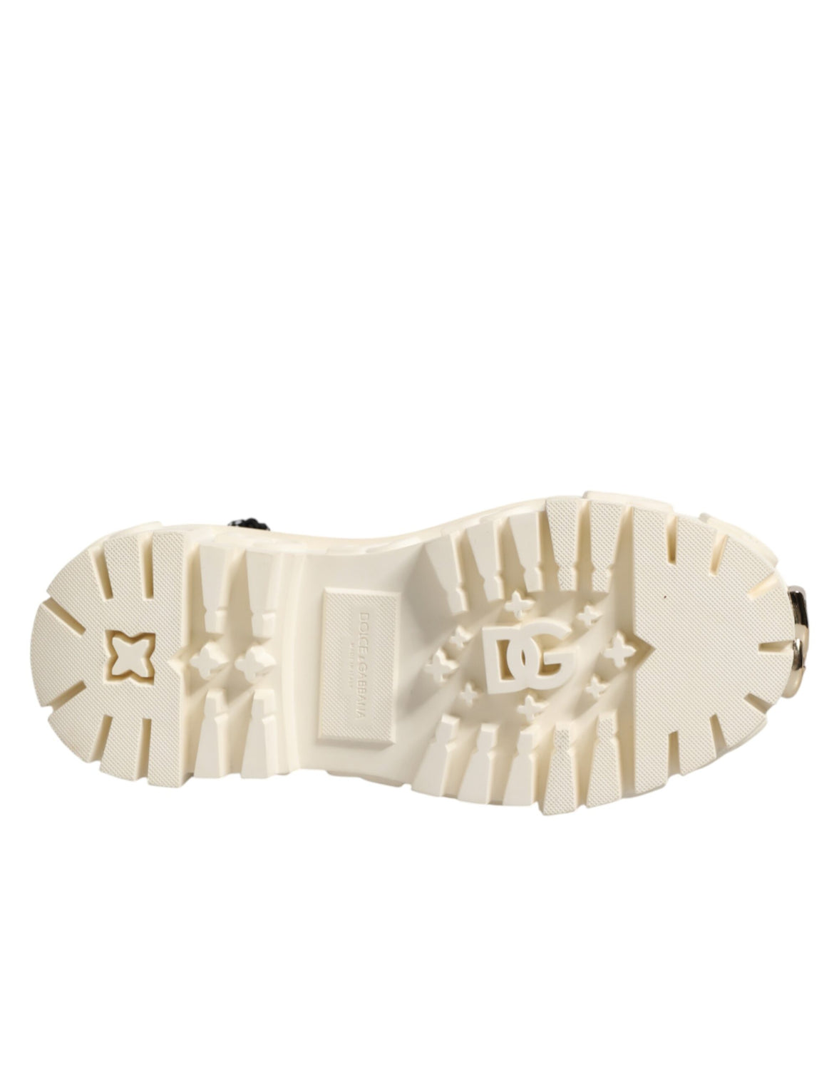 White Leather Rubber Logo Ankle Boots Shoes