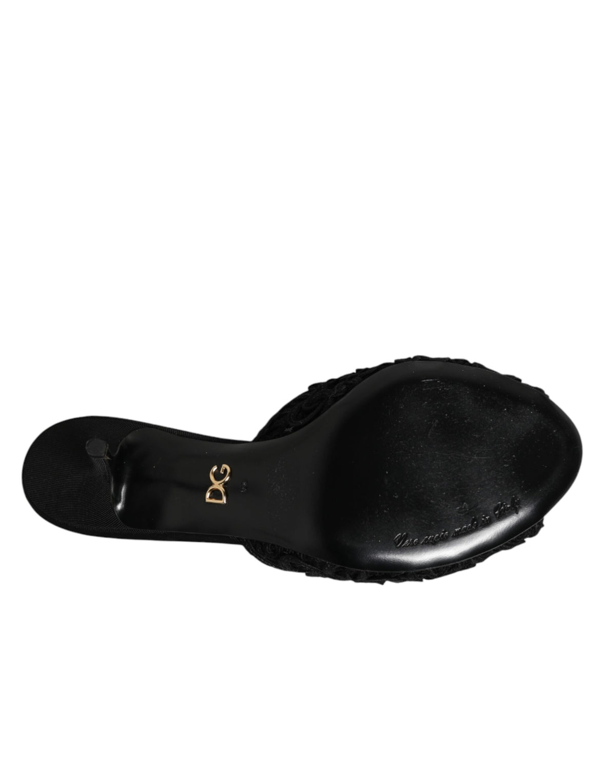 Black Embroidered Slip On Heels Slides Shoes