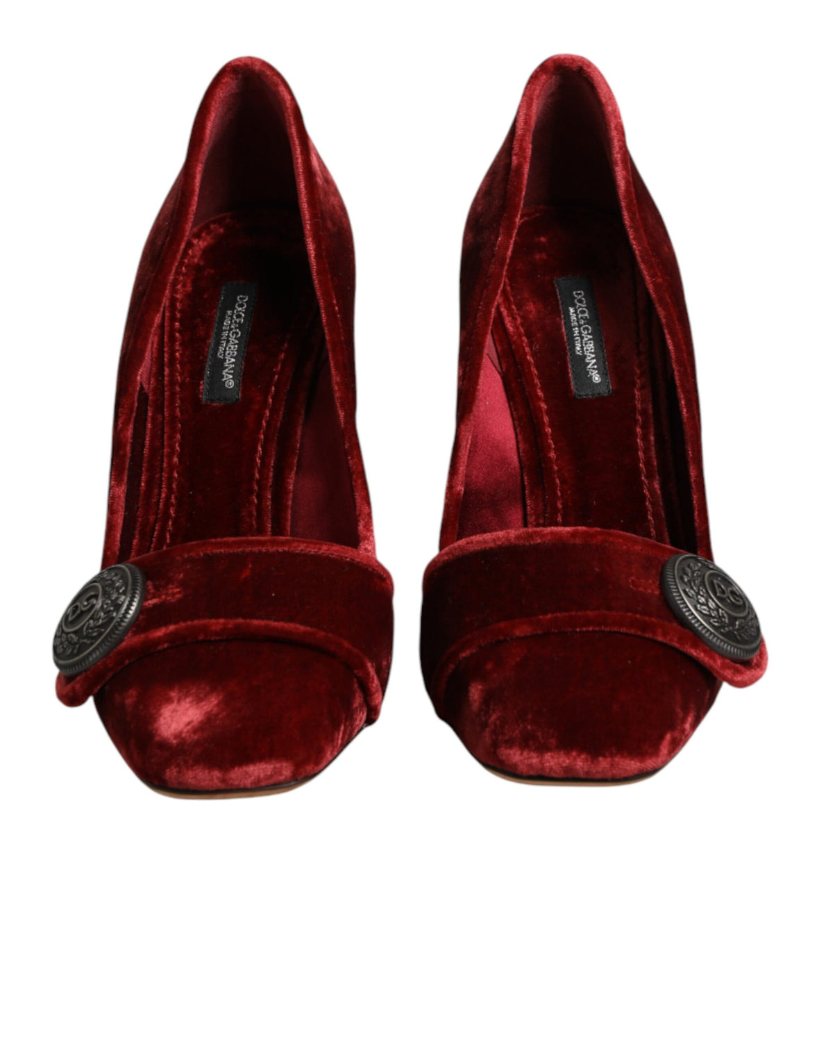 Red Velvet Embellished Heels Pumps  Shoes