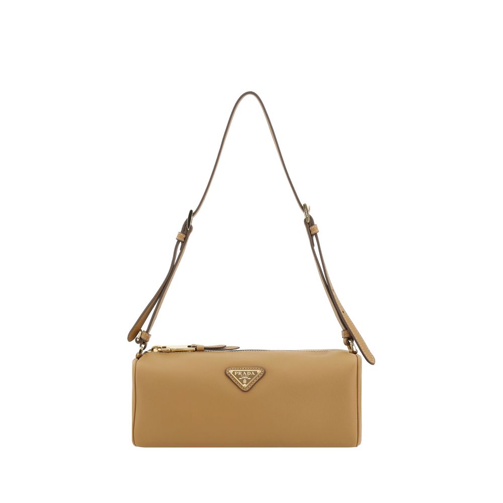 Beige Calf Leather Bos Taurus Shoulder Bag