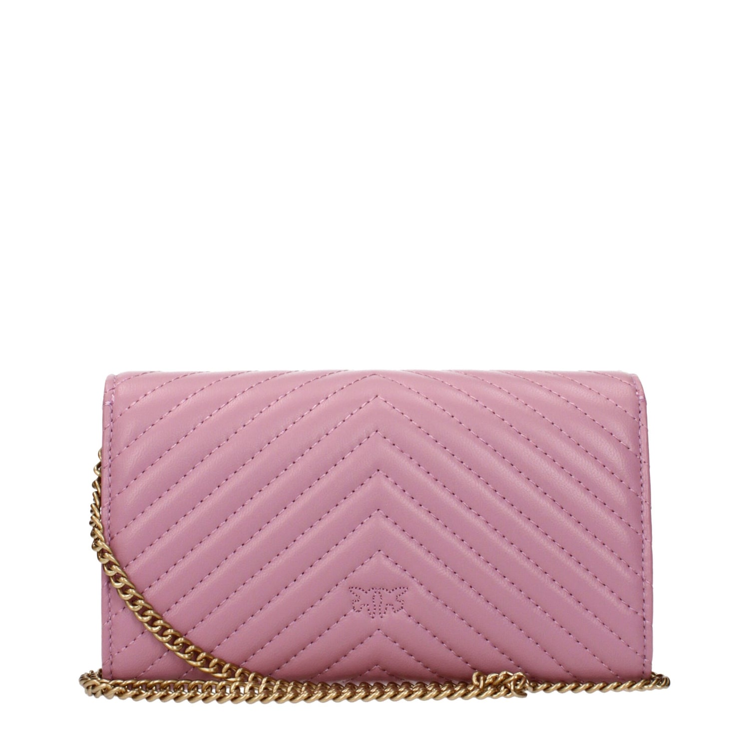 Pink Leather Clutch Bag