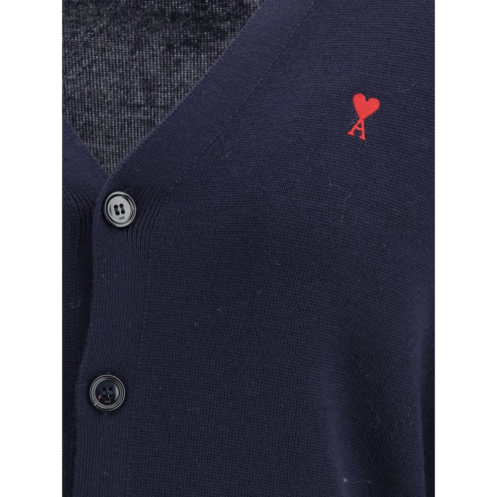 Blue Merino Wool Cardigan