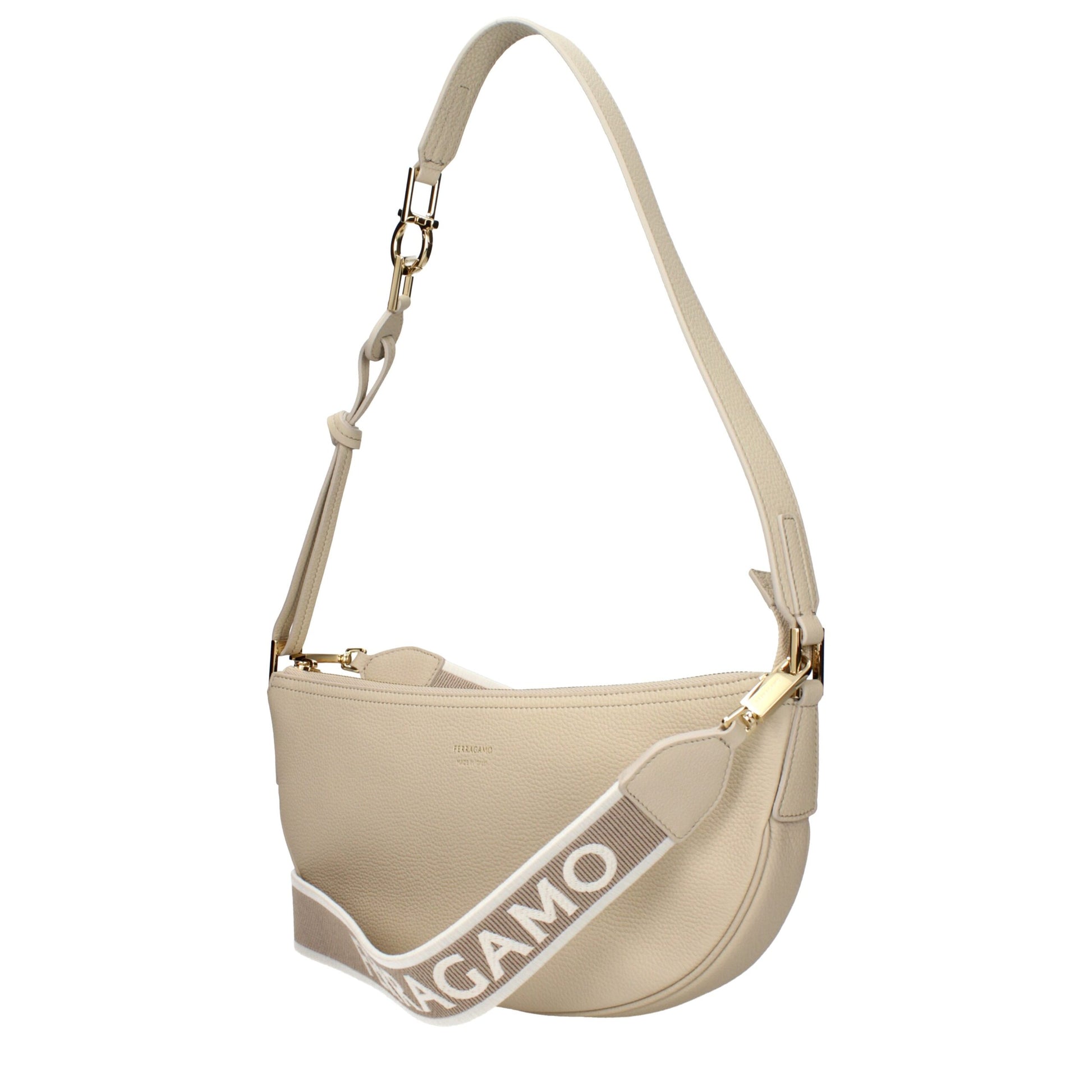 Gray Leather Shoulder Bag