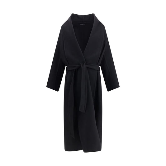 Black Fleece Wool Coat