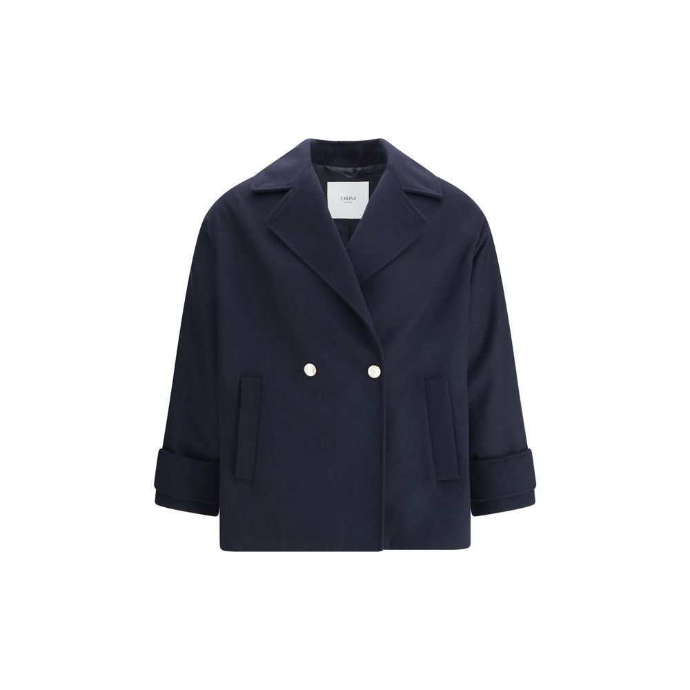 Blue Fleece Wool Coat