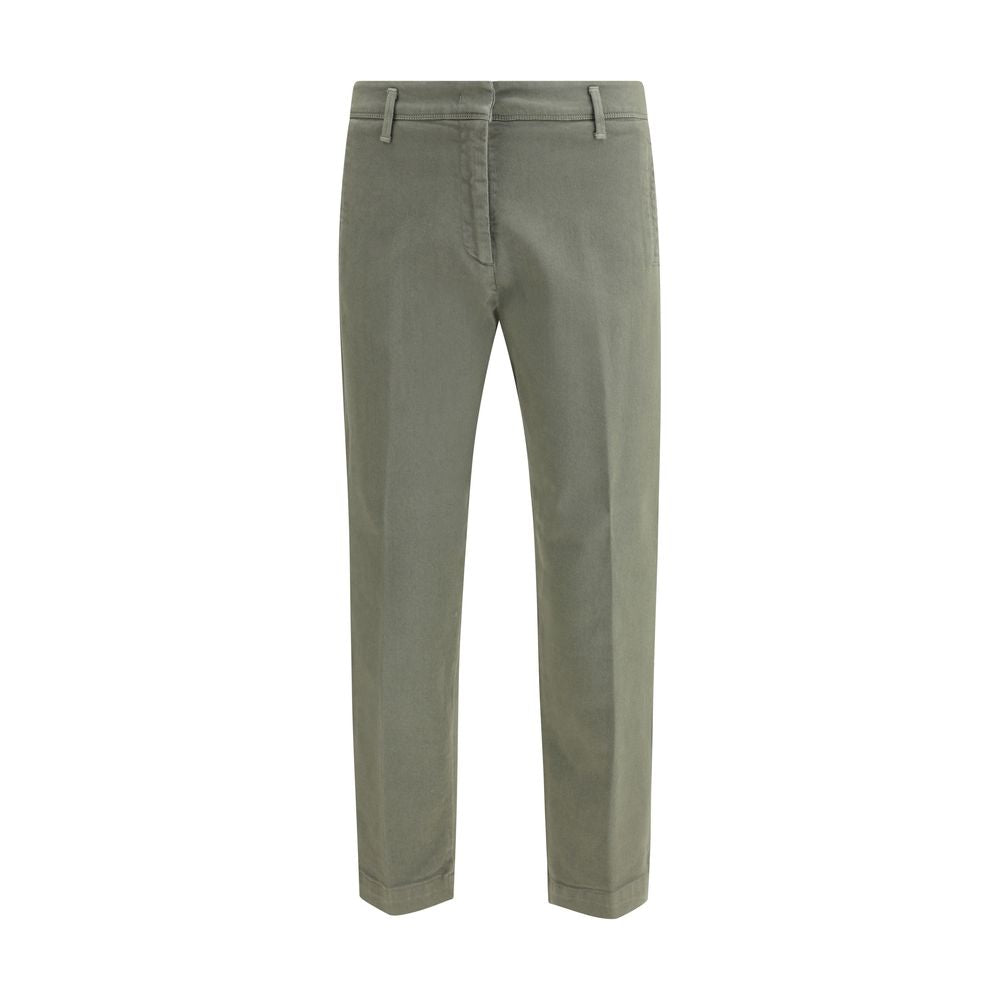 Bicolor Cotton Casual Pants