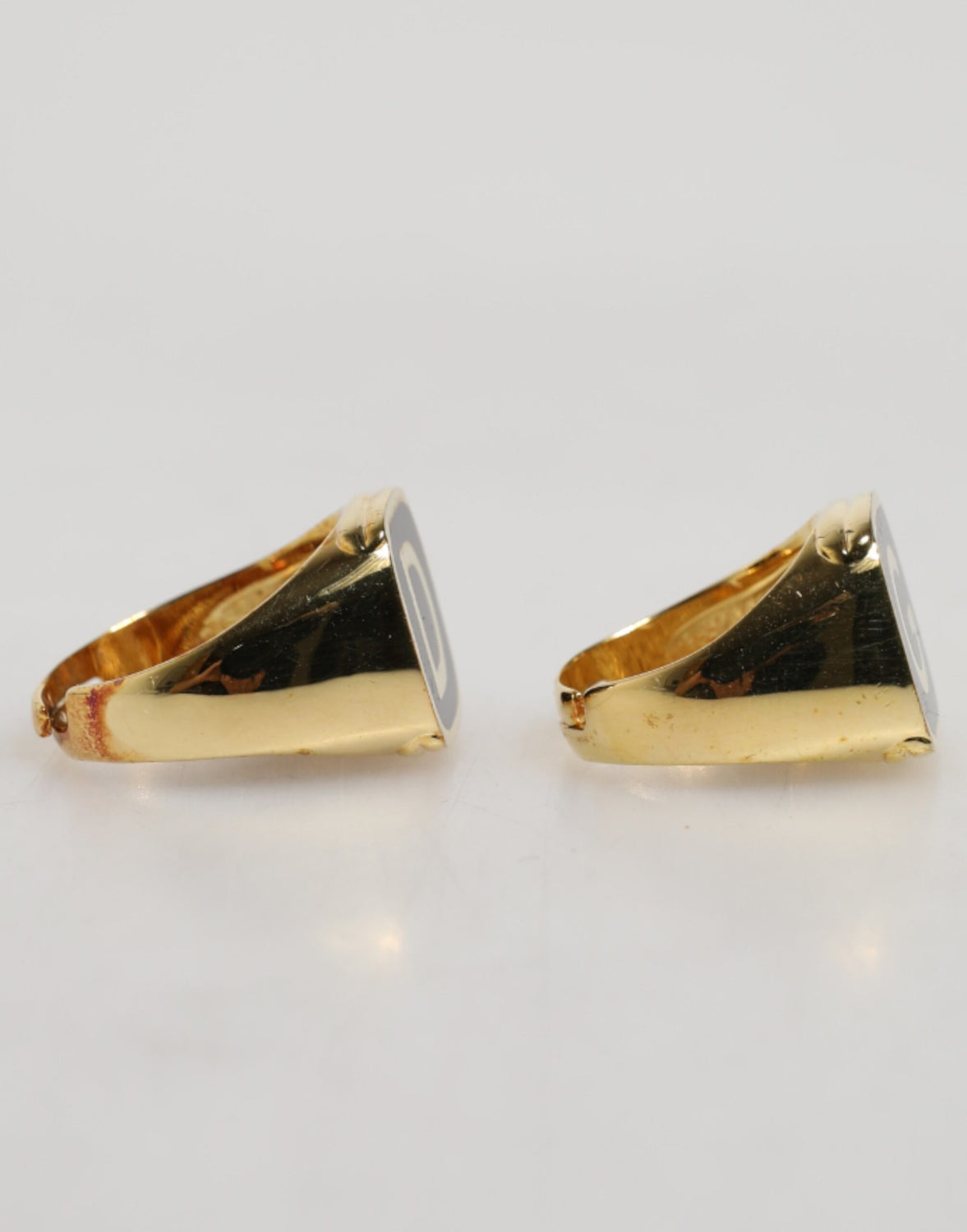 Gold-Tone Real Brass Black Enamel 