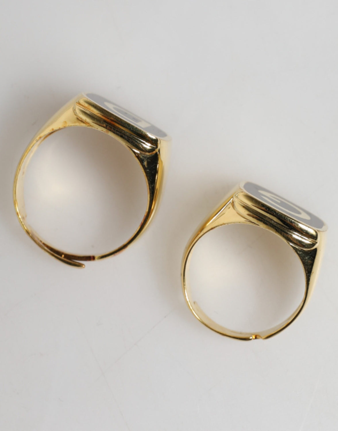 Gold-Tone Real Brass Black Enamel 