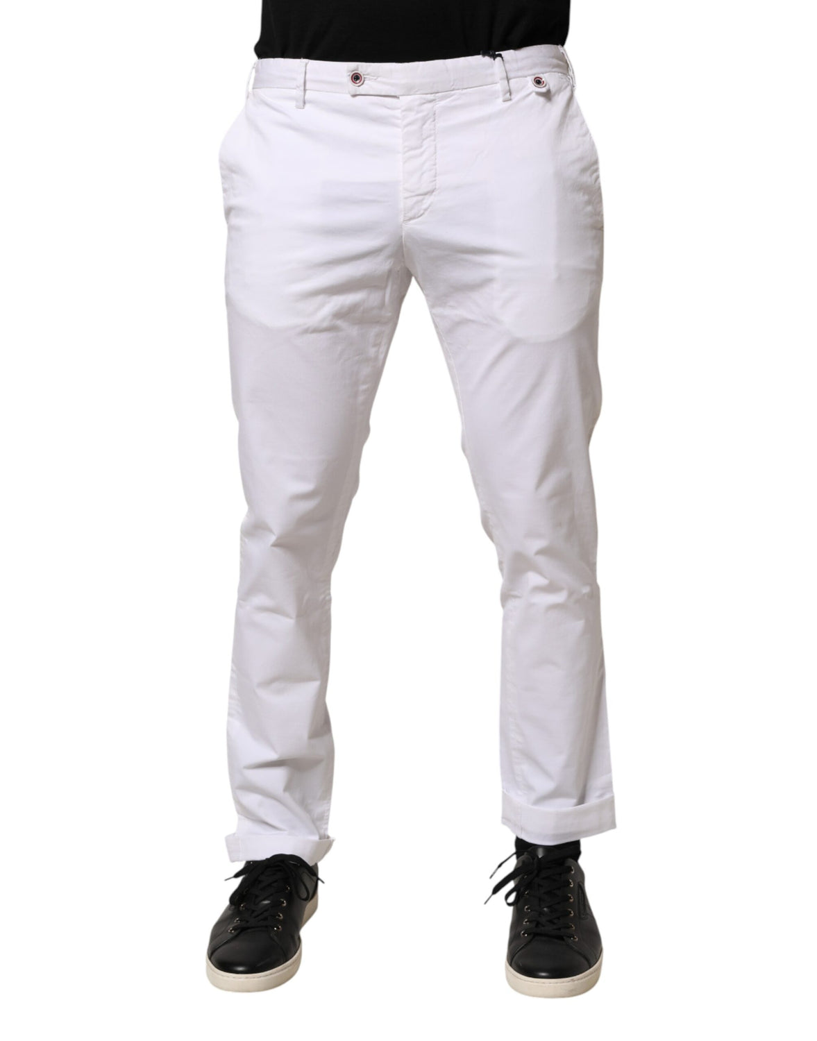 White Cotton Skinny Fit Mid Waist Denim Trouser Jeans