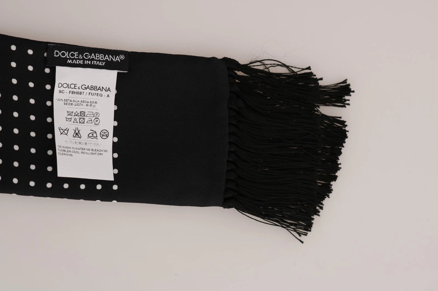 White Cotton Black Silk Scarf Top T-shirt