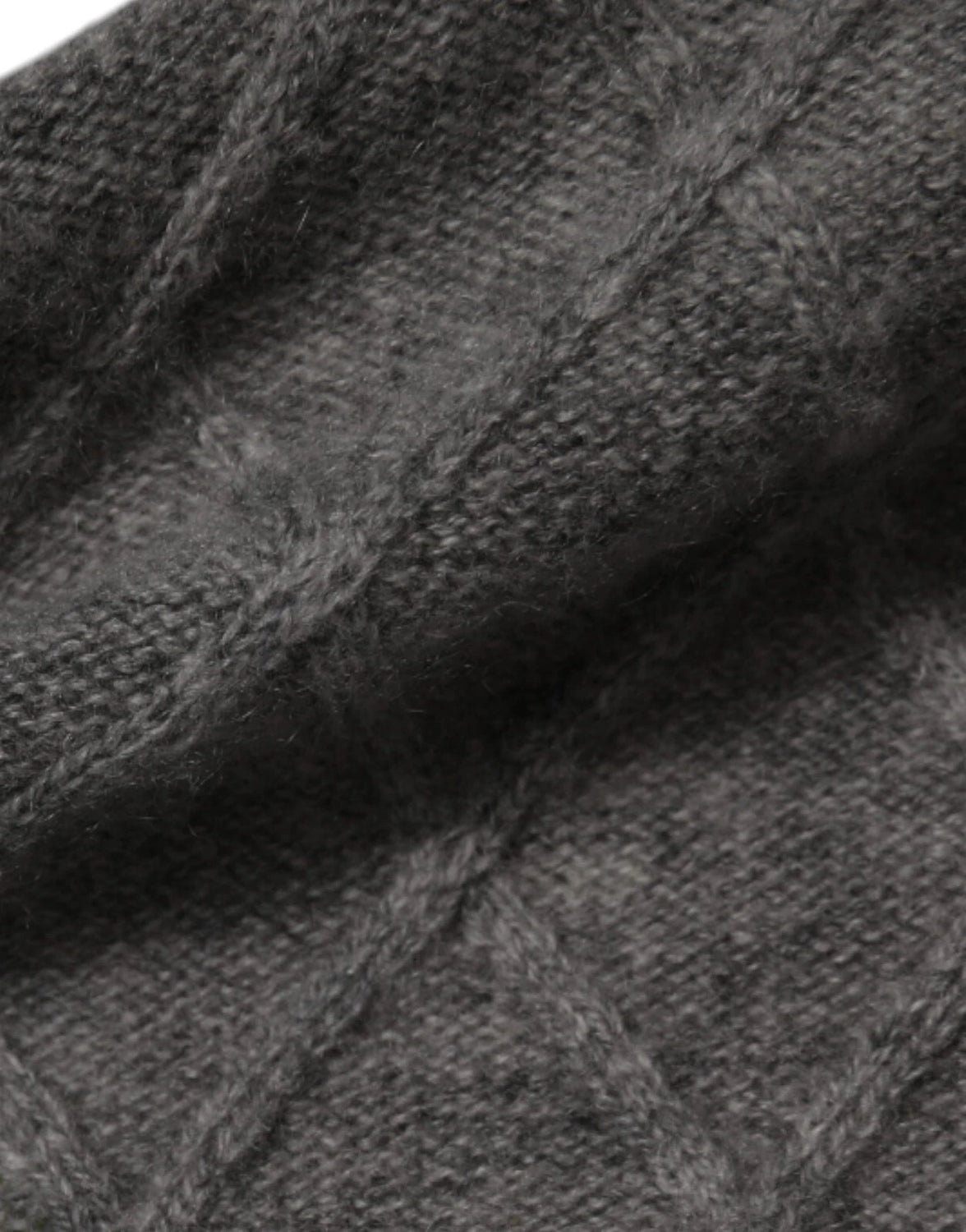 Gray Cashmere Argyle Intarsia Knit Crew Neck Men Sweater