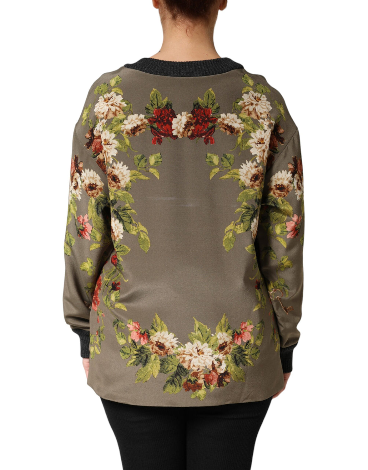 Enchanted Sicily Silk Crewneck Blouse Sweater