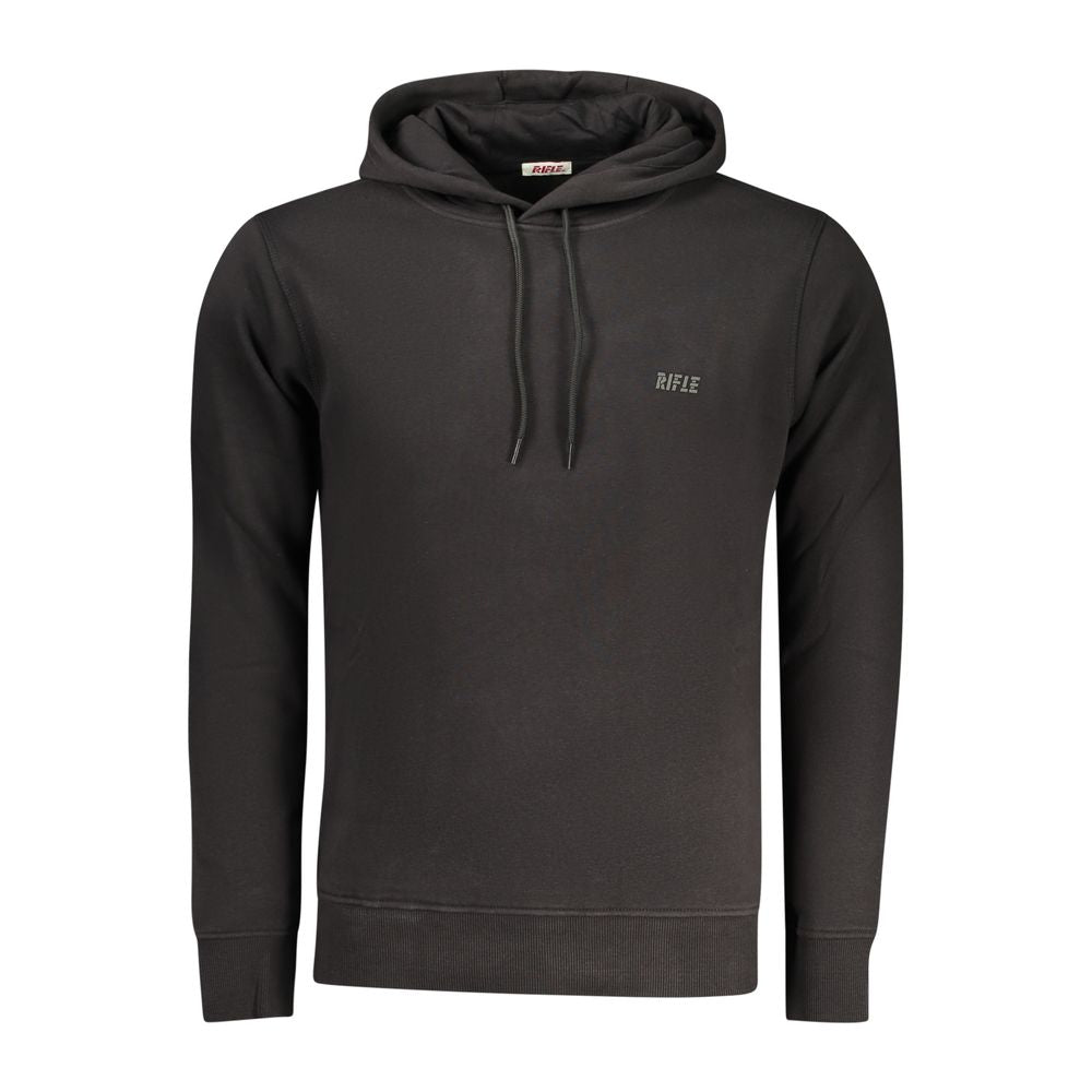 Black Cotton Men Sweatshirt