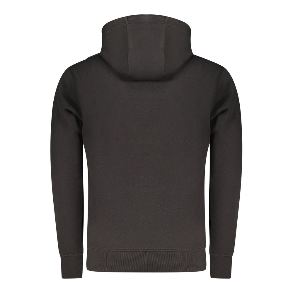Black Cotton Men Sweatshirt