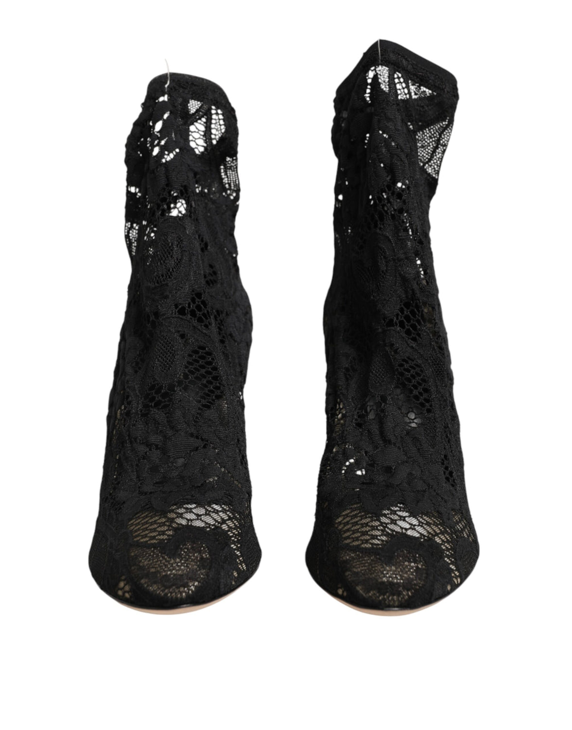 Black Stretch Socks Taormina Lace Boot Shoes