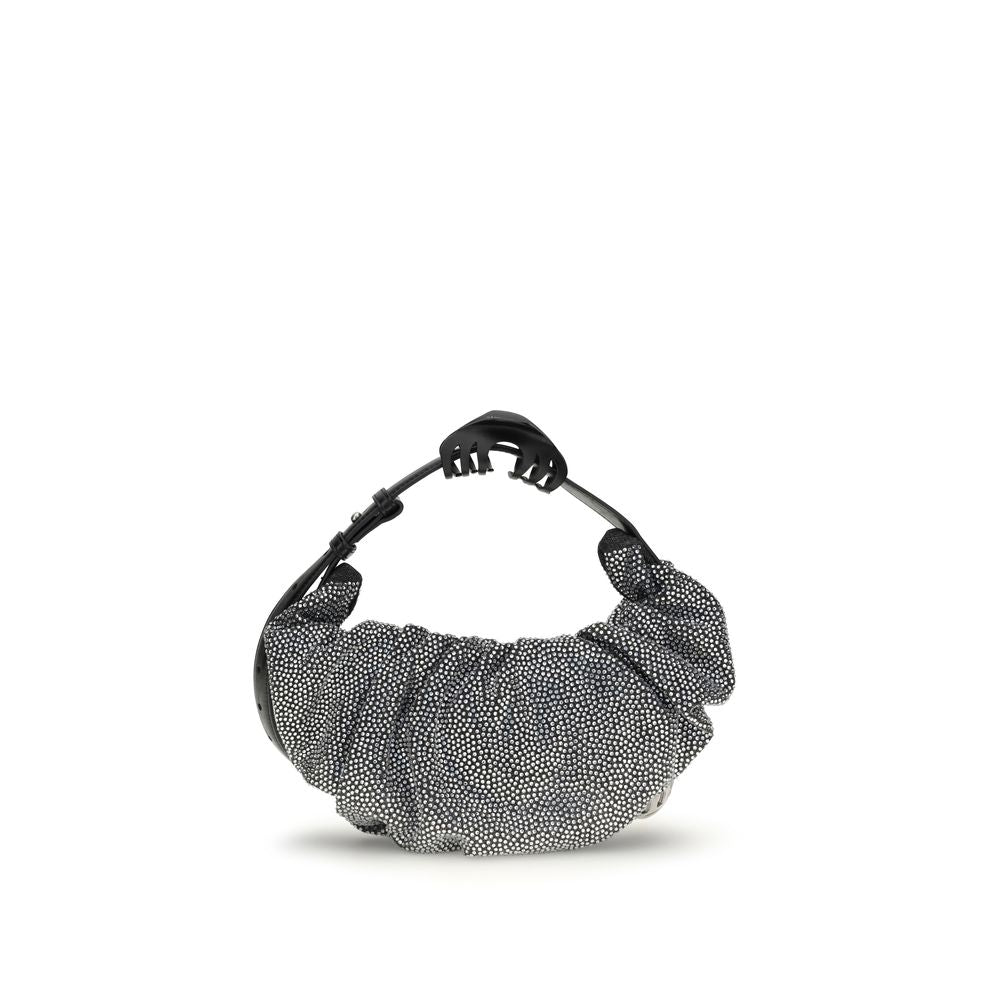 Silver Cotton Shoulder Bag